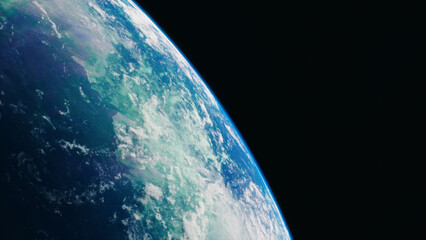 Blue planet in space. Universe and planet. 3D-Rendering.