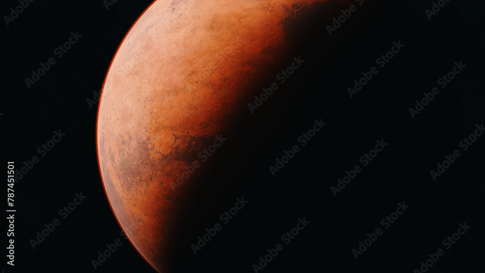 Wall mural the planet mars. universe and planet. 3d-rendering.