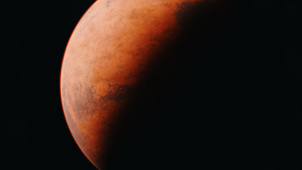 The planet Mars. Universe and planet. 3D-Rendering.