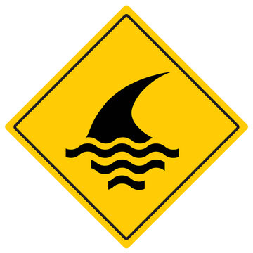 shark warning sign