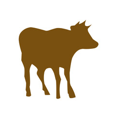 Collection of flat design cow silhouettes,cows.
