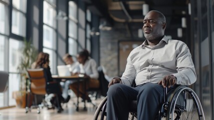 Professional in Wheelchair at Work.