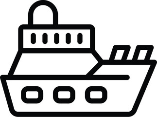 Obraz premium Armed vessel icon outline vector. Fighting boat. Sea army warship