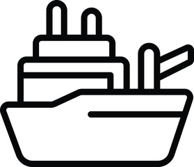 Naklejka premium Military navy ship icon outline vector. Maritime warship. Water army defense
