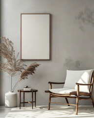 A blank canvas in a minimalist setting, showcasing the elegance of simplicity and neutral tones