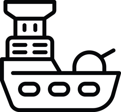 recommend clip art: Armored battleship icon outline vector. Ocean defense vessel. Army ship destroyer