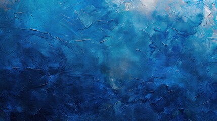 An abstract artistic design on blue textured paper, highlighted by the subtle and fluid watercolor effects
