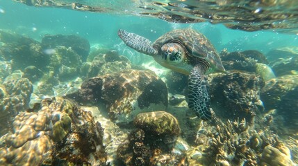 Turtle taking a break at Cabo Pulmos reef