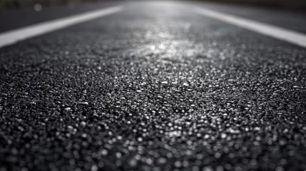 Foto op Canvas A detailed texture of an asphalt road providing a simple yet impactful background with a focus on urban infrastructure © Chingiz