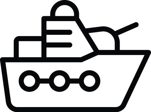 recommend clip art: Ocean military warfare ship icon outline vector. Nautical force fleet. Maritime fighting boat
