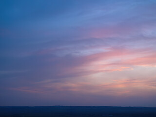 Pastel Sunset Canvas: Wide Aerial Horizon Afterglow - Ideal for Sky replacement projects.