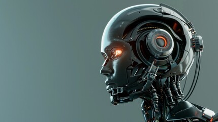 A 3D rendering of a handsome robotic man, designed with futuristic elements and advanced technology
