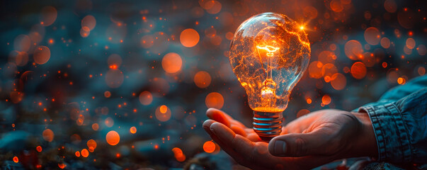 Businessman Holding Illuminated Bulb Brain Concept - Innovation Growth Ideas Creativity Science Business Professional - obrazy, fototapety, plakaty