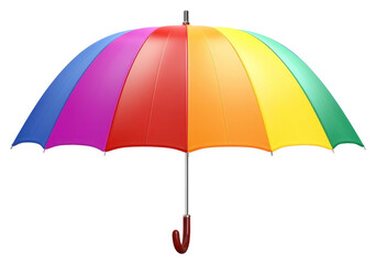 PNG Rainbow umbrella white background protection sheltering. - Powered by Adobe