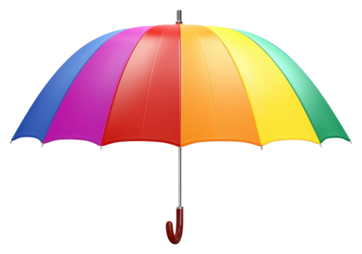 PNG Rainbow umbrella white background protection sheltering.