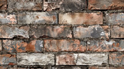 seamless texture of old, weathered bricks with a rustic appearance and subtle variations in color