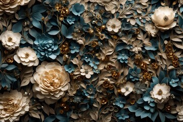 A wall adorned with floral jewels, a background that radiates natural opulence.