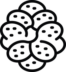 Danish pastry icon outline vector. Cinnamon bun. Traditional sweet dessert