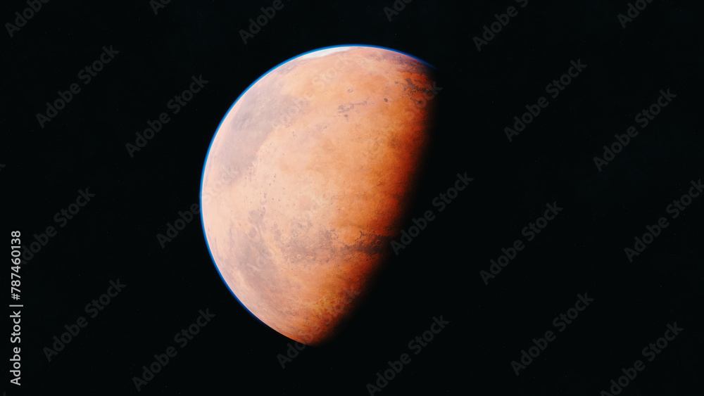 Wall mural the planet mars. universe and planet. 3d-rendering.