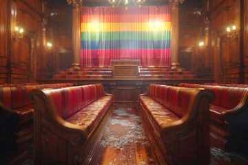Naklejka premium Strengthening laws and policies to protect the rights of transgender and non-binary individuals. Concept of legal reform. Generative Ai.