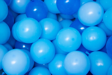 blue balloons in a box, blue balloons background