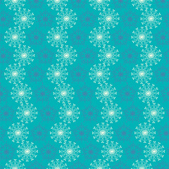 Seamless Christmas pattern with snowflakes on blue background. Winter decoration, frosty weather. - 787460947