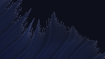 Abstract wavy data cycle creative minimalist style background.