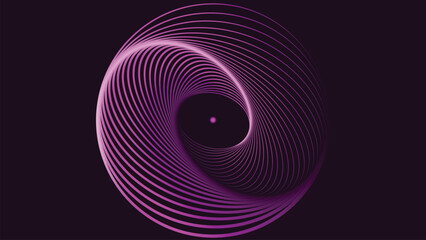 Abstract spiral data cycle simple thin line creative minimalist background.