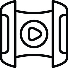 Virtual reality tour icon outline vector. Futuristic visualization. Innovative videogame vision