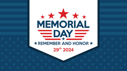 Memorial day Remember and Honor. National holiday of the USA. Vector illustration.