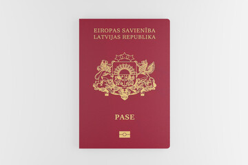 Latvian passport isolated on white background, Latvia passport