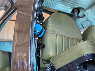 Cockpit Seats in Old Military Helicopter
