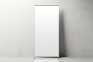 PNG roll up banner mockup, transparent design