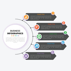 Infographic template with 5 options or steps for business