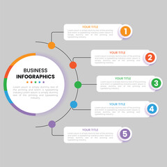 Infographic template with 5 options or steps for business