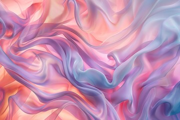 Obraz premium Abstract fluid holographic pastel curved wave in motion colorful background