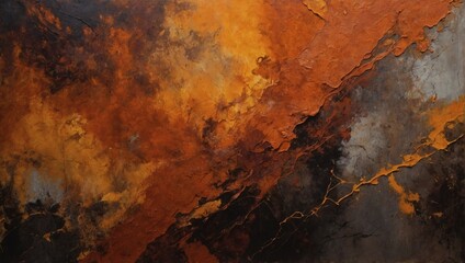 Abstract painting background texture with rust orange, burnt sienna, and pumpkin colors.