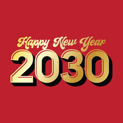 New year 2030 typography logo design. Happy new year 2030 logo design