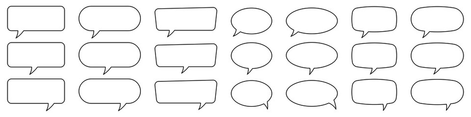 Speech bubble, speech balloon, chat bubble line art icon for apps and websites.