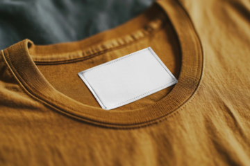PNG t-shirt label mockup, transparent design
