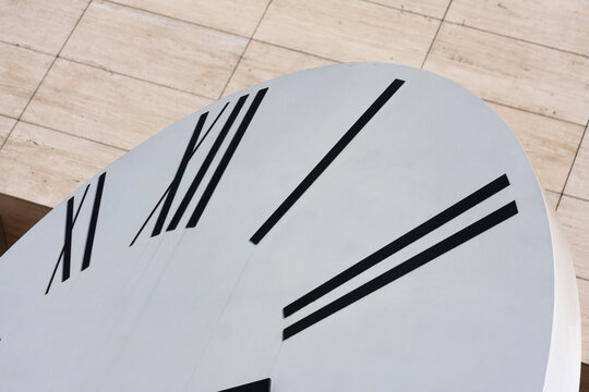 clock, time concept, clock with roman numerals outdoors