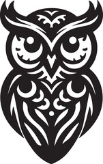 black and white owl