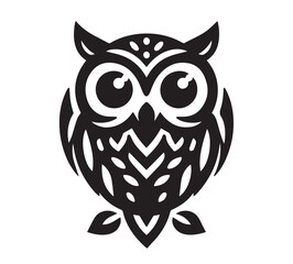 black and white owl