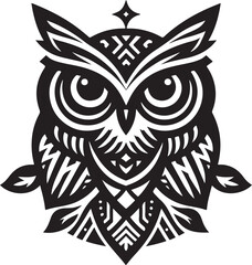 black and white owl