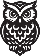 black and white owl