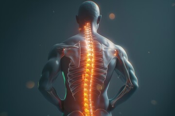 Highlighted lower back pain