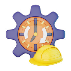 PNG 3D Working Hours icon isolated on a white background