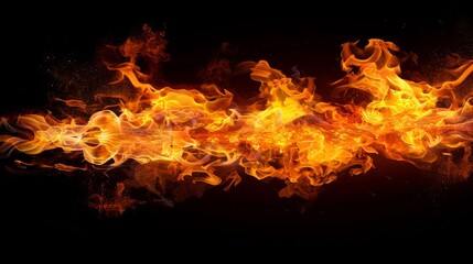 Fototapeta na wymiar A Roaring Orange Fire Blaze