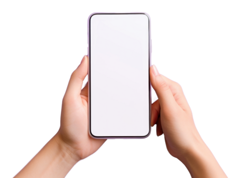 PNG Hands holding and touch mobile phone screen purple portability