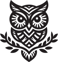 black and white owl